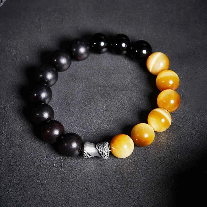 Natural Tiger Eyes Obsidian Stone Bracelet
