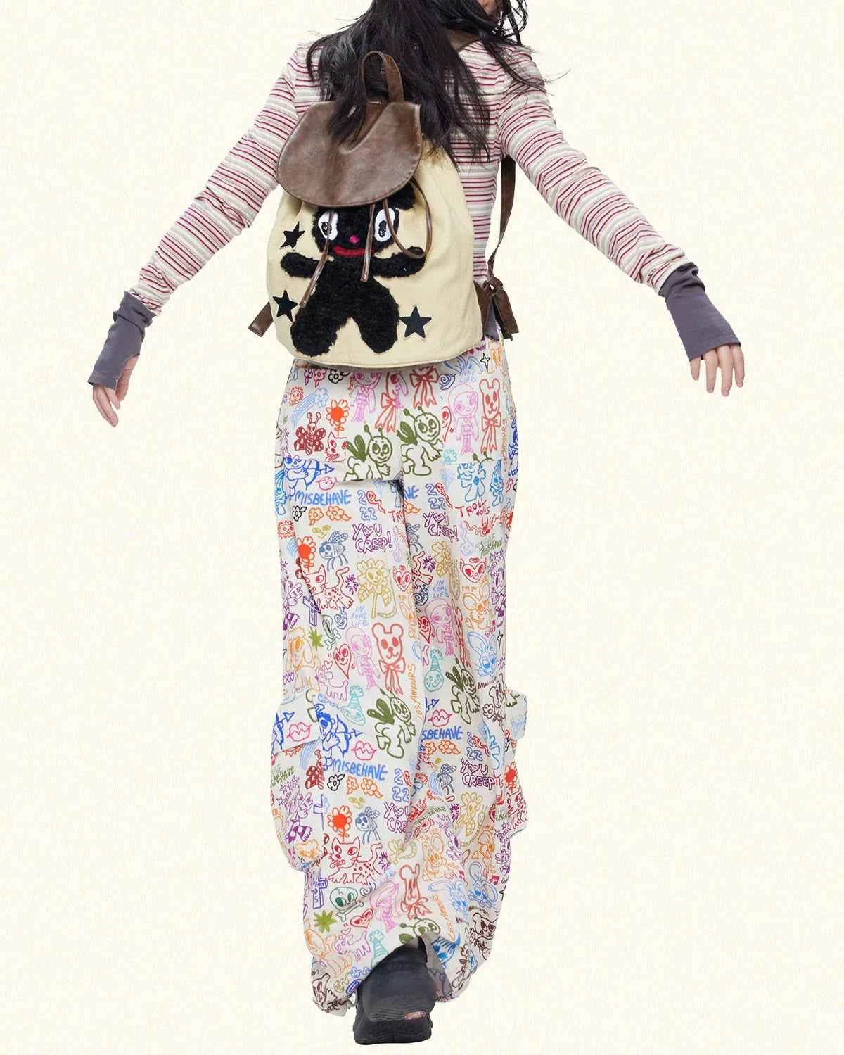 Colorful Hip Hop Cargo Wide Pants