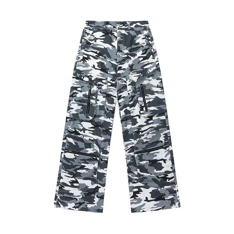 Lightweight Retro Camouflage Zipper Cargo Pants
