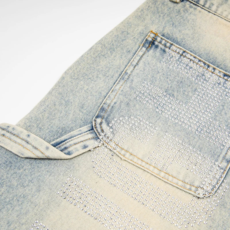 Streetwer Rhinestone Ripped Jeans