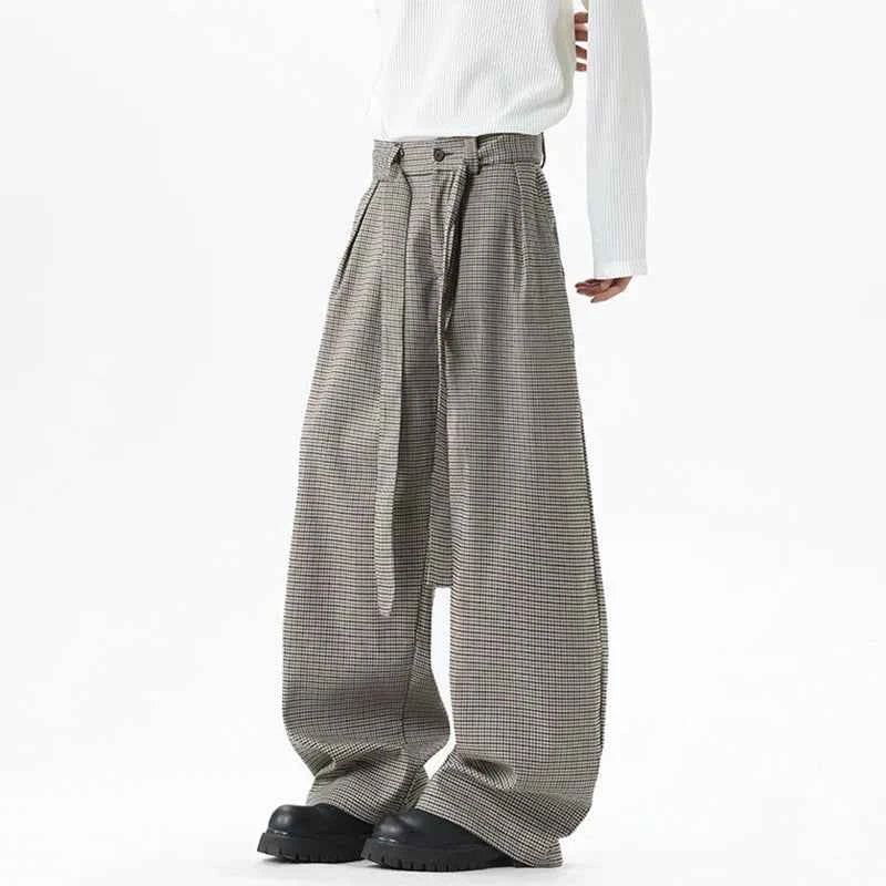 Premium Korean Pleated Belt Design Suit Pants