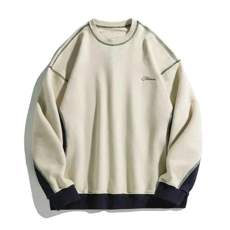 Insulated Loose Casual Letter Splice Sweatshirt