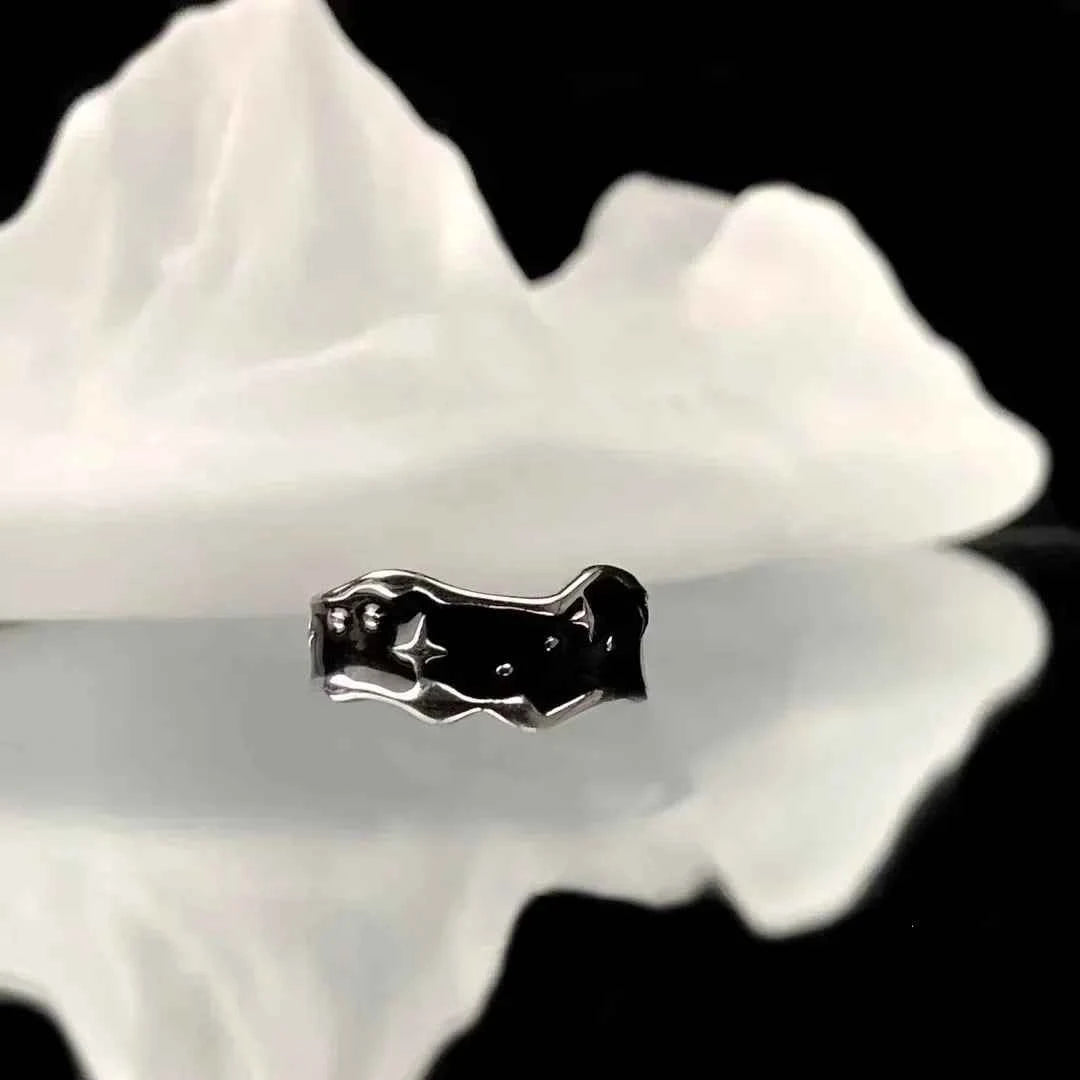 Vintage Gothic Silver Stars Adjustable Ring