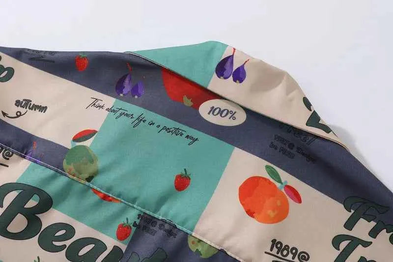 Cool Summer Fruit Graphic Short Sleeve Shirt