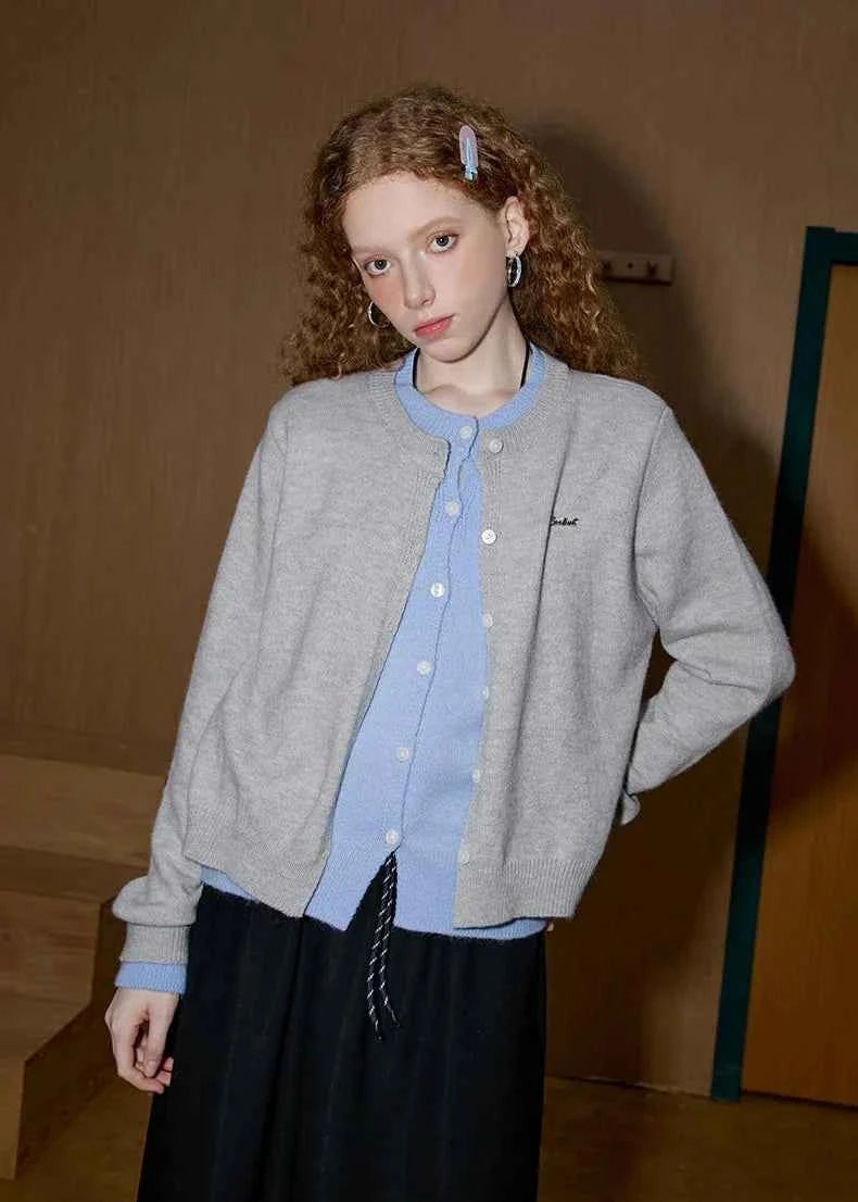 Stylish Fake Two Piece Knit Cardigan