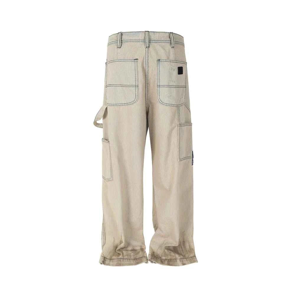 Streetwear Luxury Distressed Ripped Hole Straight Jeans