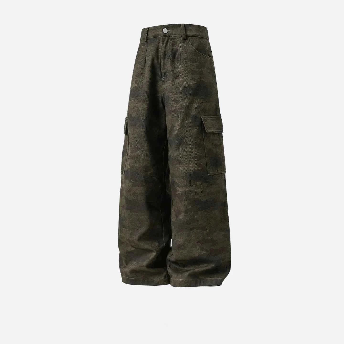 Vintage Tactical Camo Cargo Straight Leg Pants