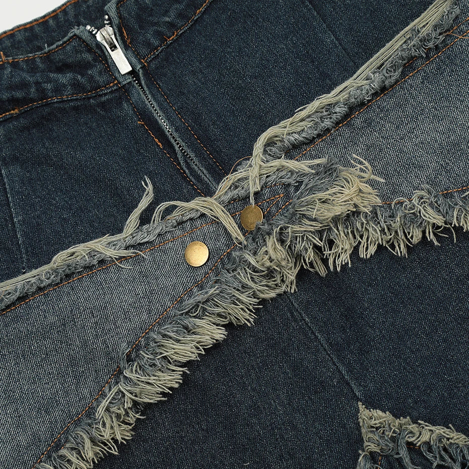 Blue Denim Tassel Star Shorts