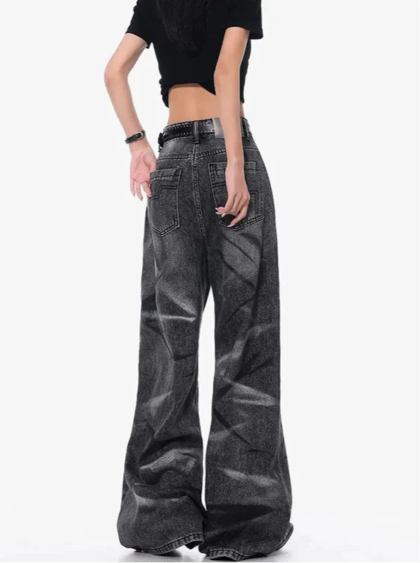 American Style Retro High Vintage Workwear Jeans - Luxuryurbanwear