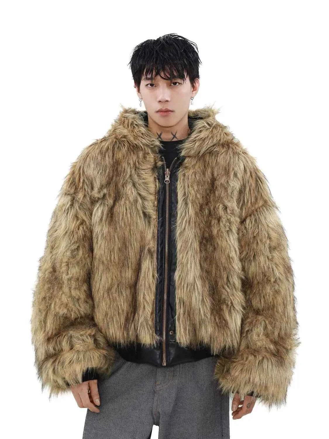 Reversible Luxury Double Face Faux Fur Hooded Jacket