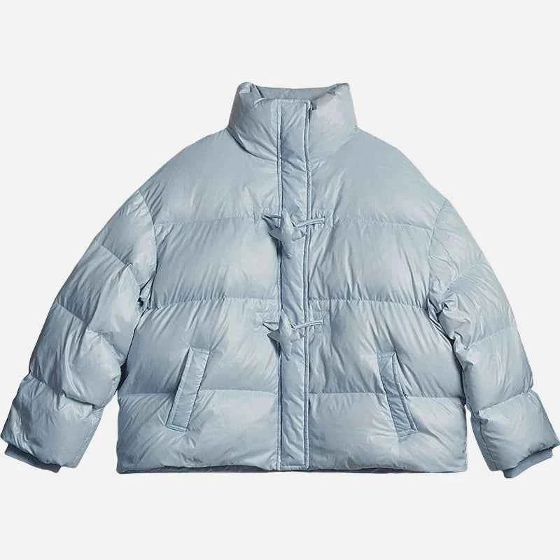 Stylish Winter Sweet Star Button Puffer Jacket