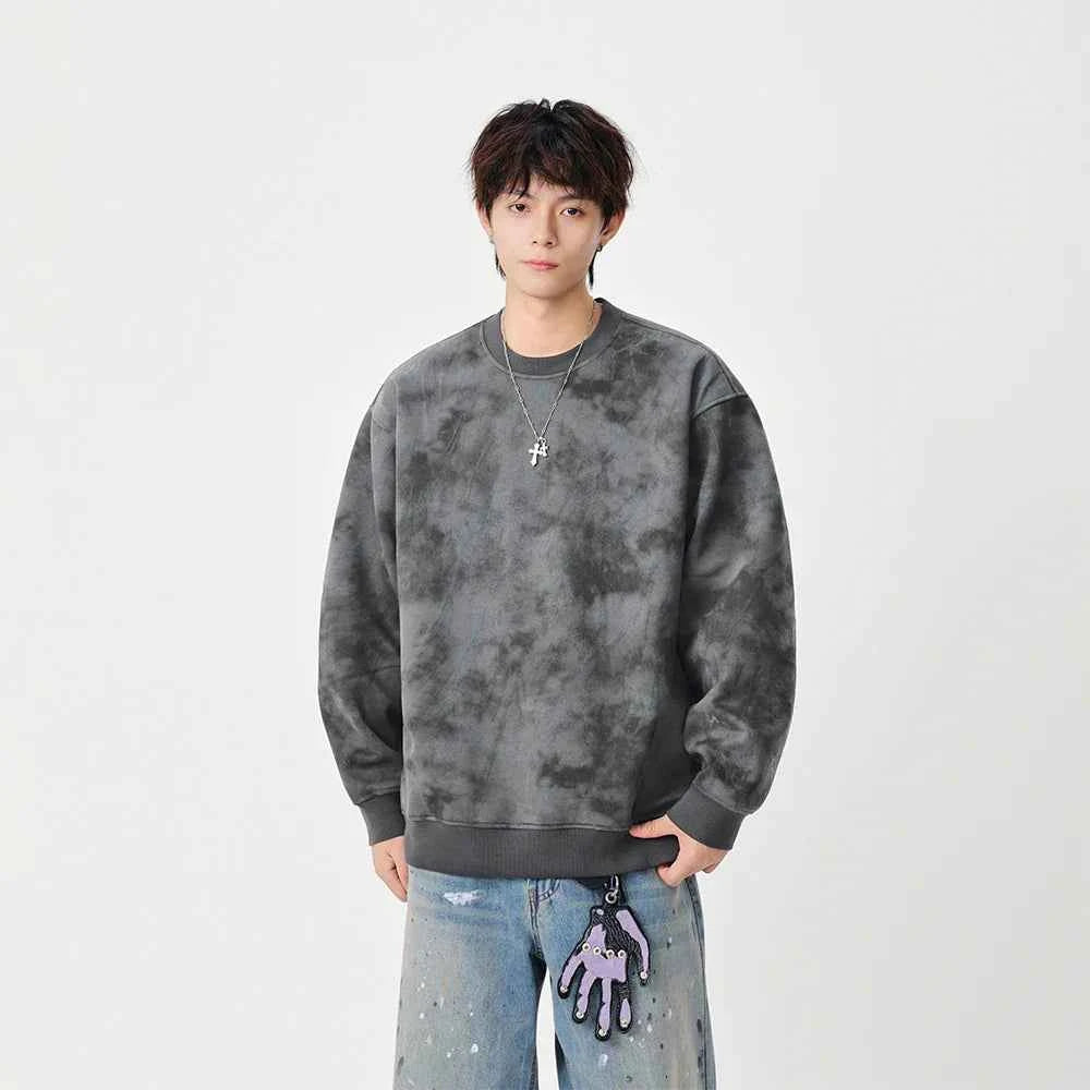 Comfortable Tiedye Crew Neck Sweatshirt