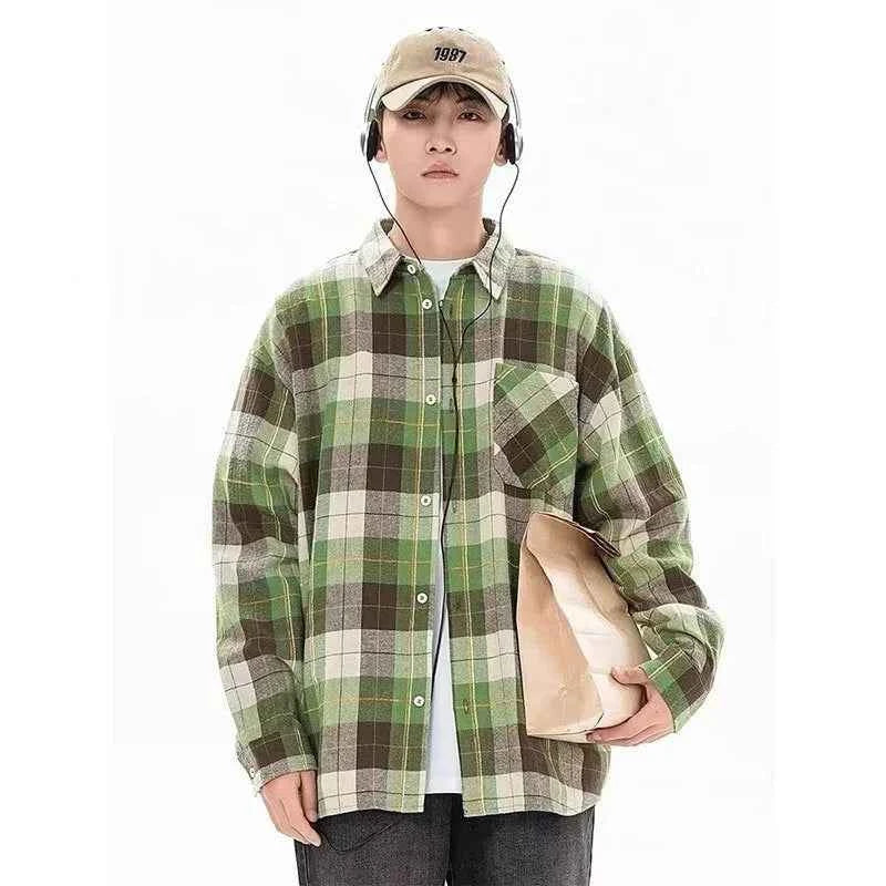 Men's Streetwear Plaid Autumn Social Long Sleeve Shirt