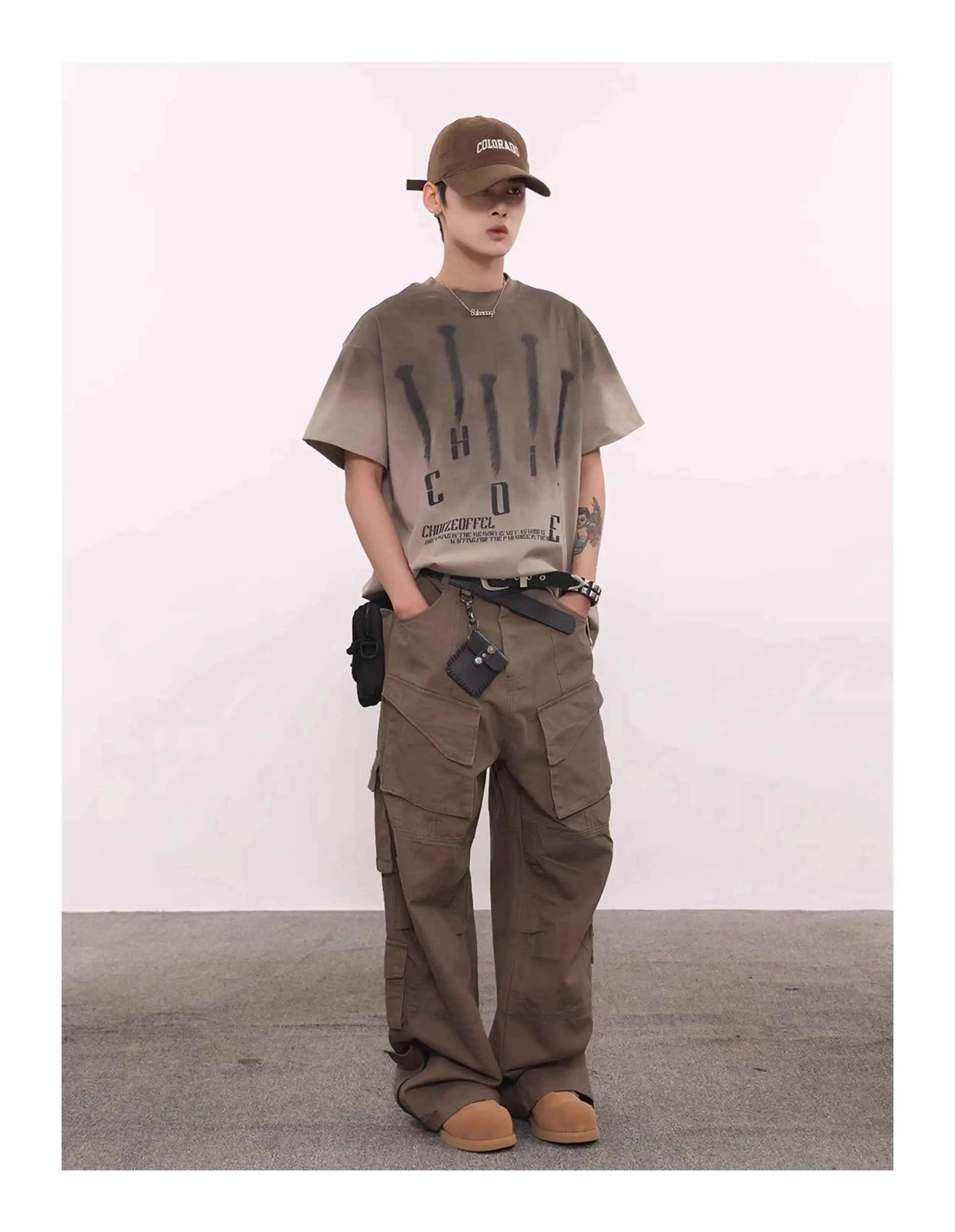 Vintage Washed Graphic Print Short Sleeve T-Shirt