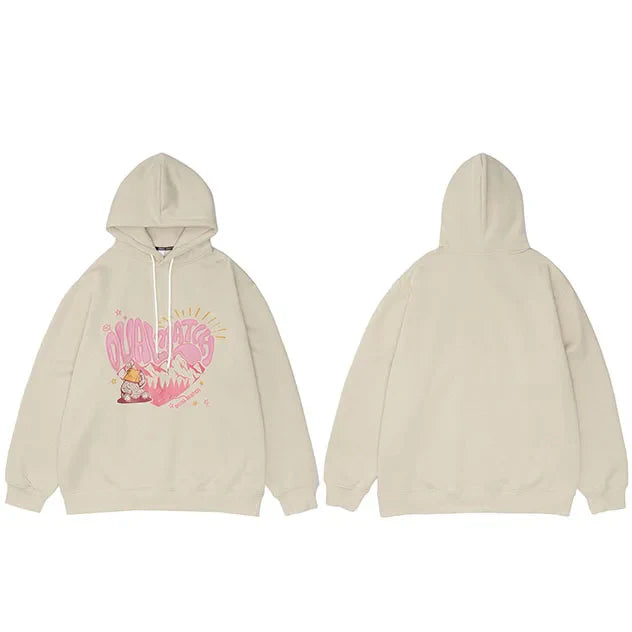 Dual Match Heart Shape Pullover Hoodie
