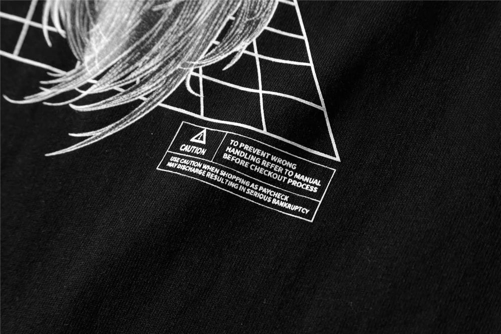 Streetwear Robotic Anime Girl Loose T-Shirt