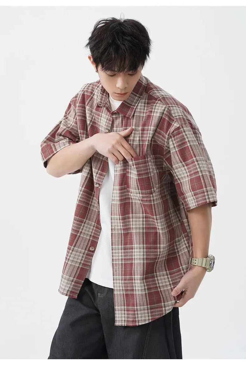 Men's Plaid Short Sleeve Summer Shirt