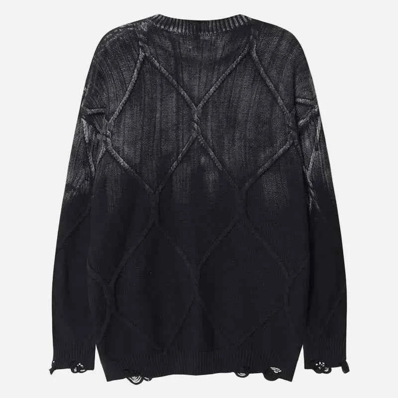 Retro Grunge Tie Dye Knit Sweater