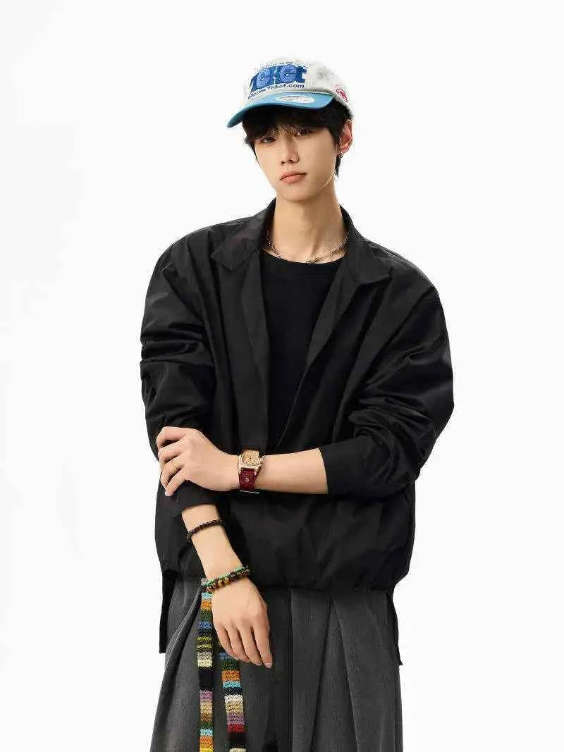 Elevated Lapel Fake Two Piece Long Sleeve Shirt
