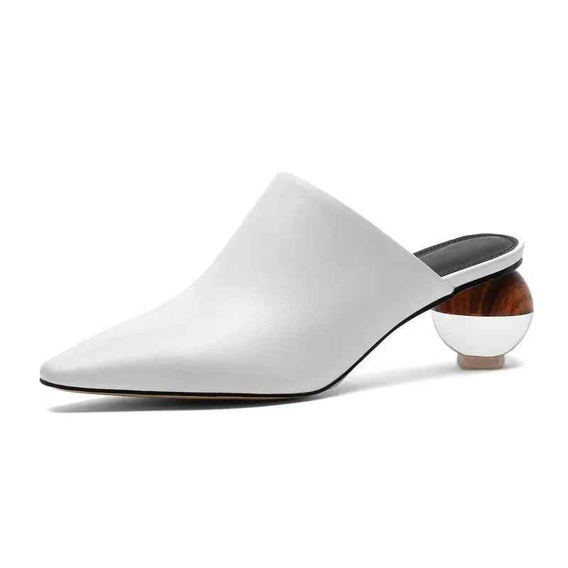 LUW European Edition Muller Shoes - Luxury "Baotou" Half-Supported Outdoor Mules