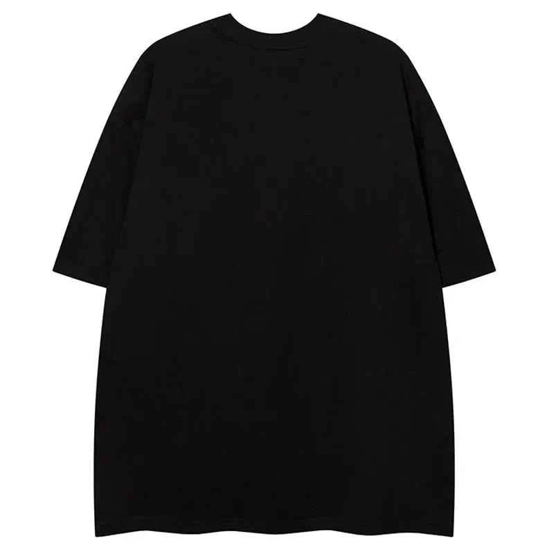 Breathable Abstract Graphic Print Oversize Cotton T-Shirt
