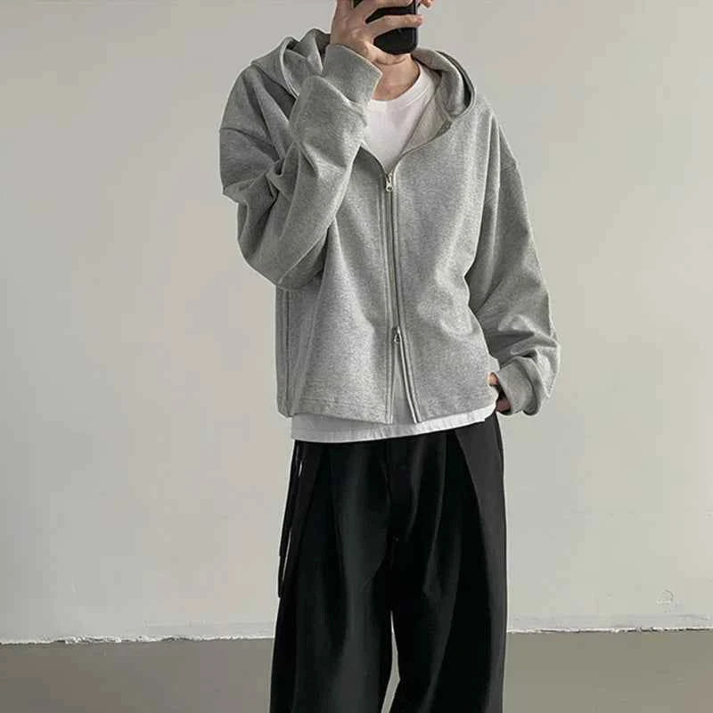 Cool Cozy Korean Zip Hoodied Sweatshirt