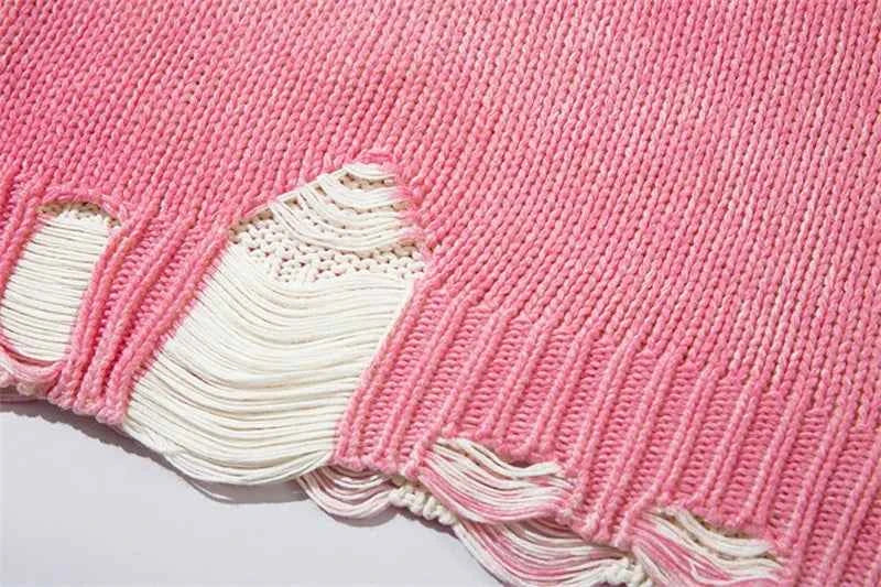 Vintage Distressed Loose Knitwear Sweater