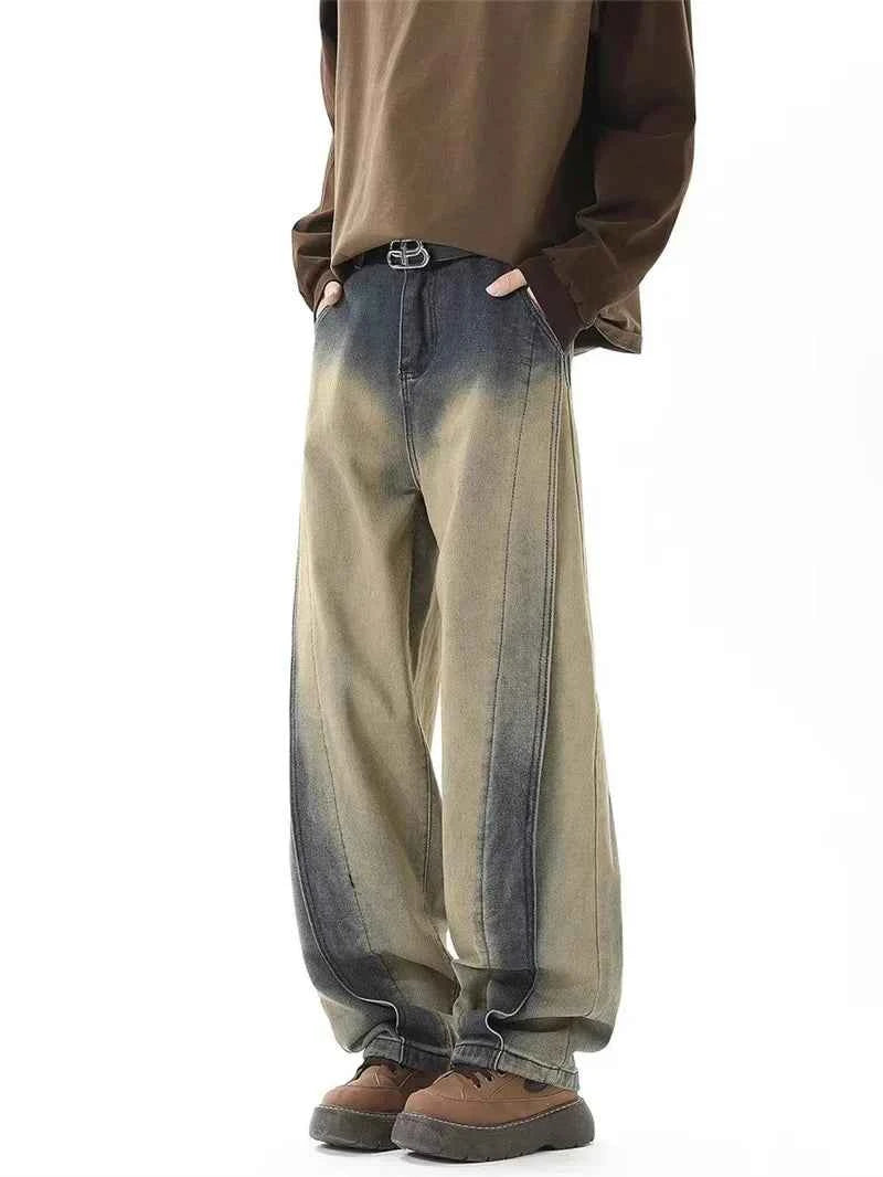 Distressed Vintage Washed Gradient Jeans