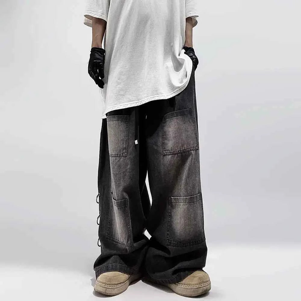 Retro Baggy American Style Denim Wide Leg Jeans
