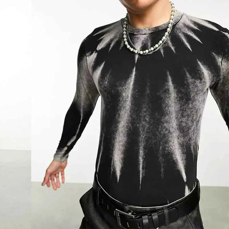 Streetwear Slim Fit Long Sleeve Printed T-Shirt