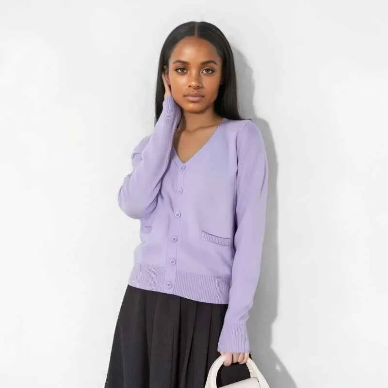 Women Stylish Solid Casual Knitted Cardigan