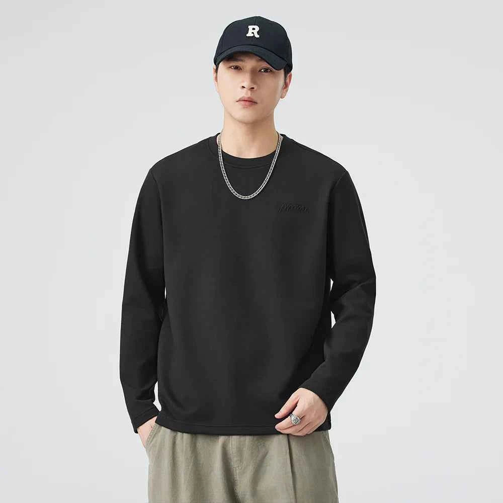 Cozy Winter Logo Solid Color Long Sleeve T-Shirt