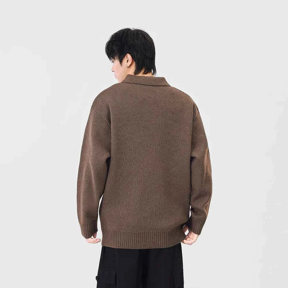 Comfortable Ribbed Knit Half Zipper Sweater