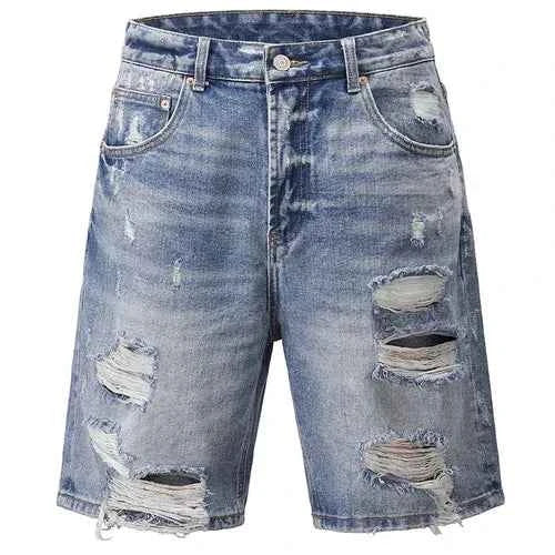 Streetwear Breathable Stylish Ripped Denim Shorts
