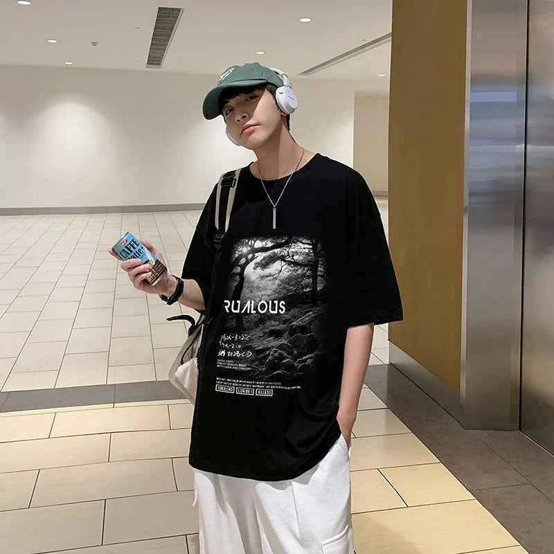 Streetwear Oversized Gothic Graphic T-Shirt