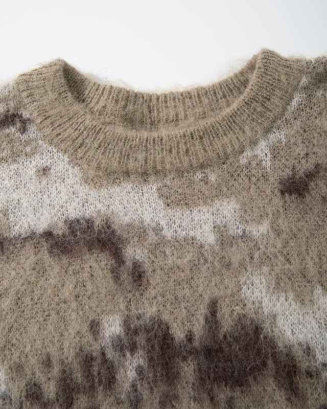 Effortless Gradient Hip Hop Knit Fuzzy Sweater