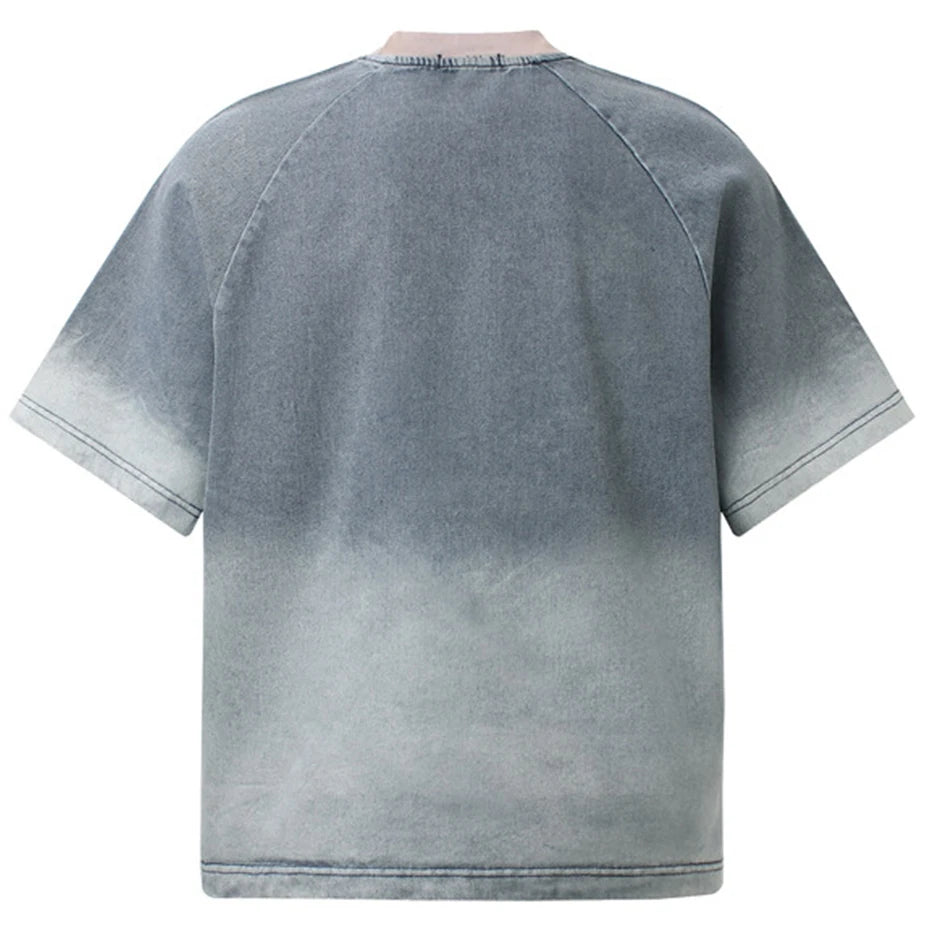 Streetwear Patchwork Denim Oversized T-Shirts