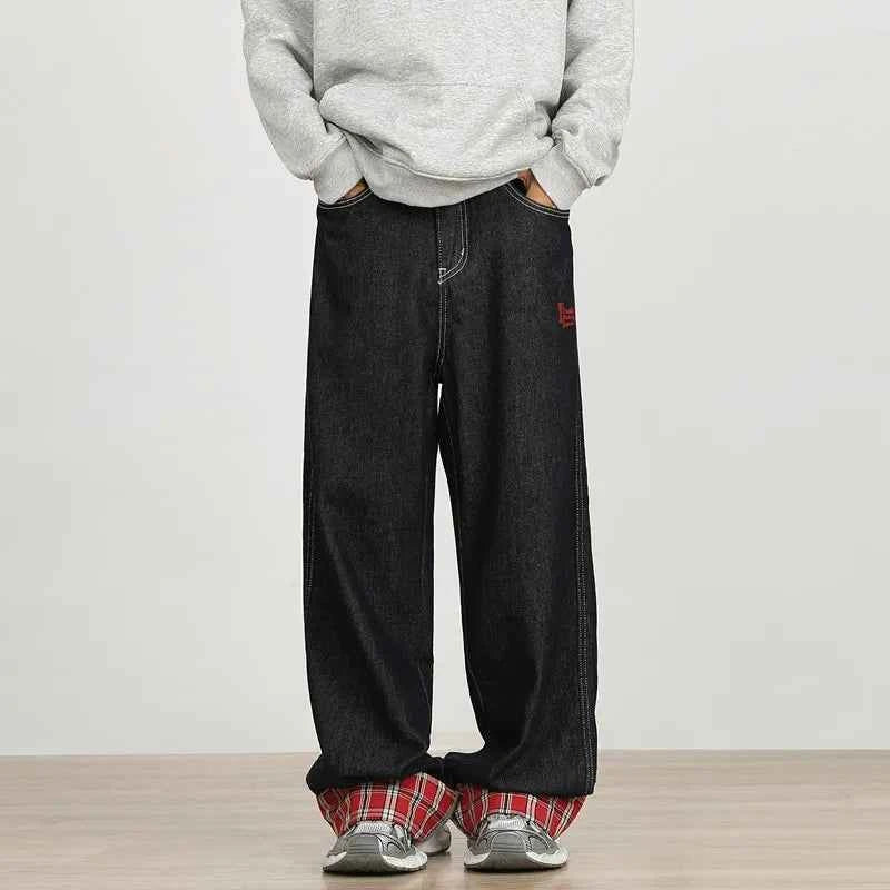 Luxury Straight & Sleek Patchwork Wide Leg Jeans