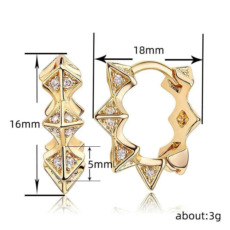 Dainty Circle Rivet Design Hoop Earrings