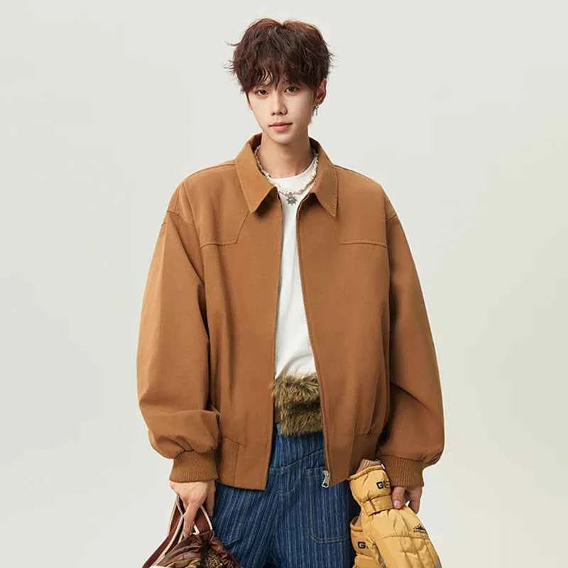 Fashionable Hip Hop Lapel Zipper Jacket