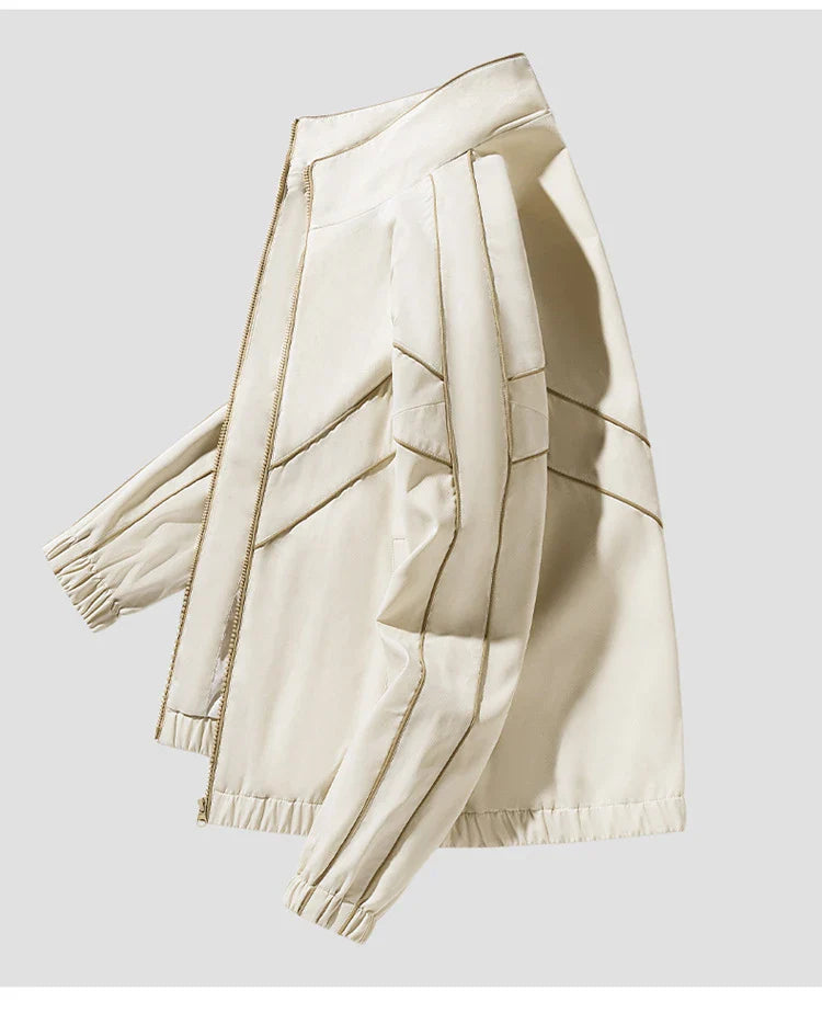 Striped White Lining With Rib sleeve Style Jacket