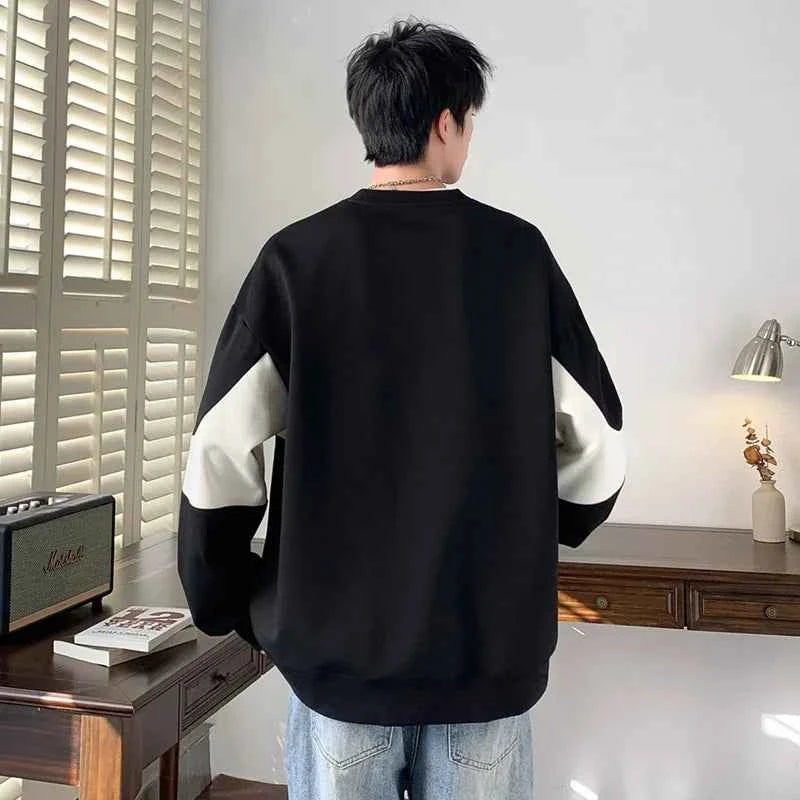 Colorful Patchwork Letter Print O-Neck Sweatshirt