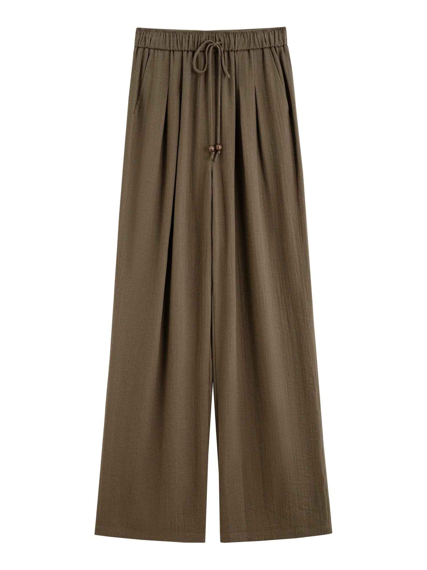 Elastic High Waist Linen Pants