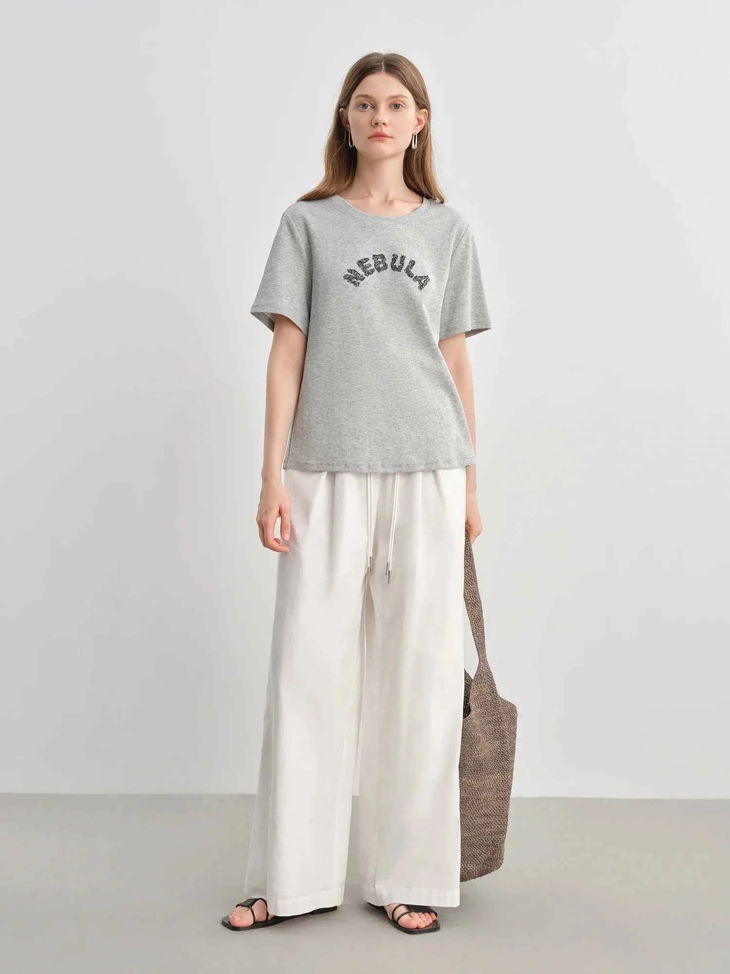 Stylish Letter Print Round Neck T-Shirt