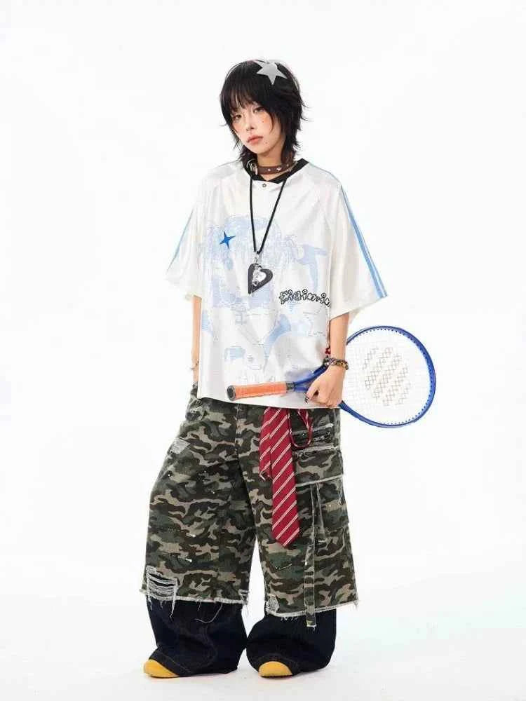 Vintage Japanese Style Gothic Cartoon Print T-Shirt