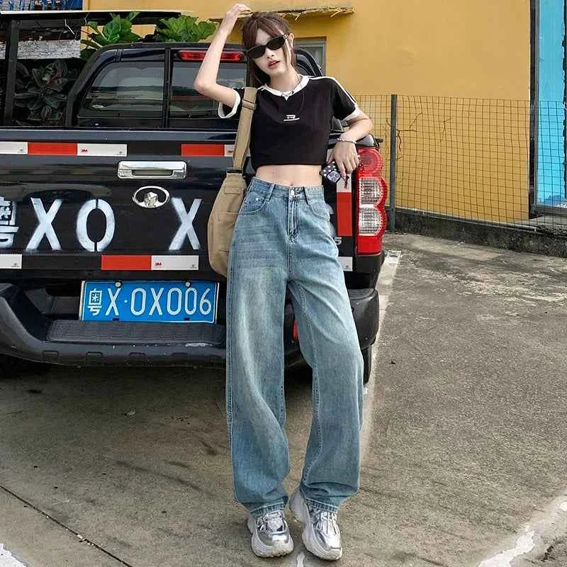 Fashionable High Waist Wide Leg Jeans