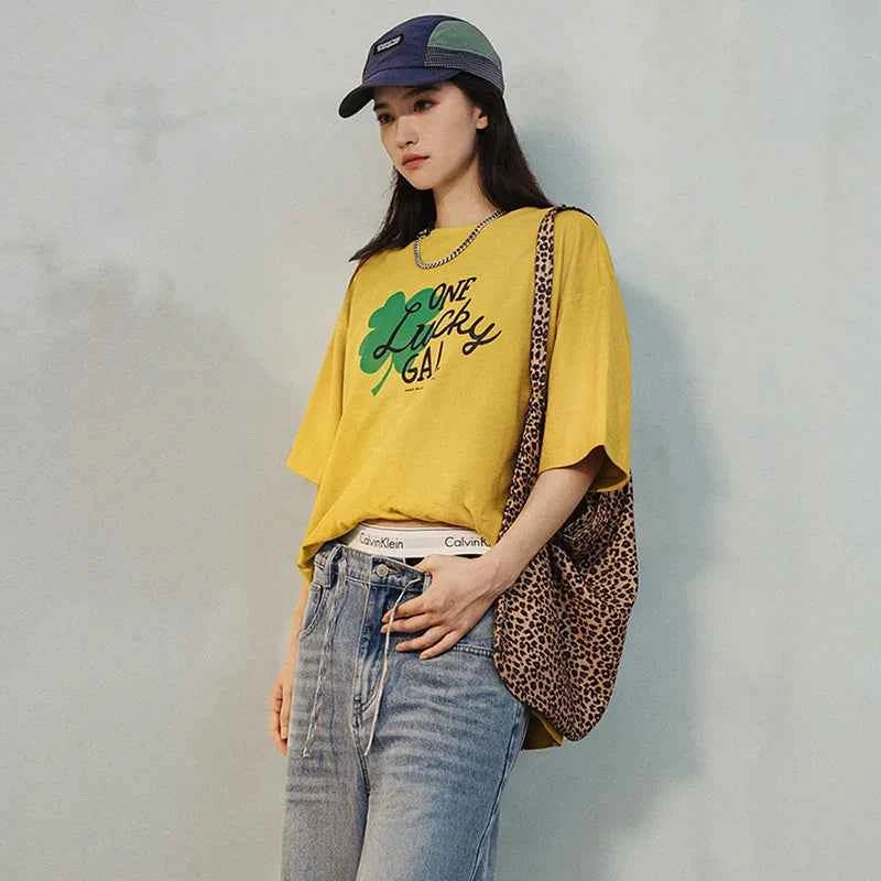 Casual Clover Print Short Sleeve T-Shirt