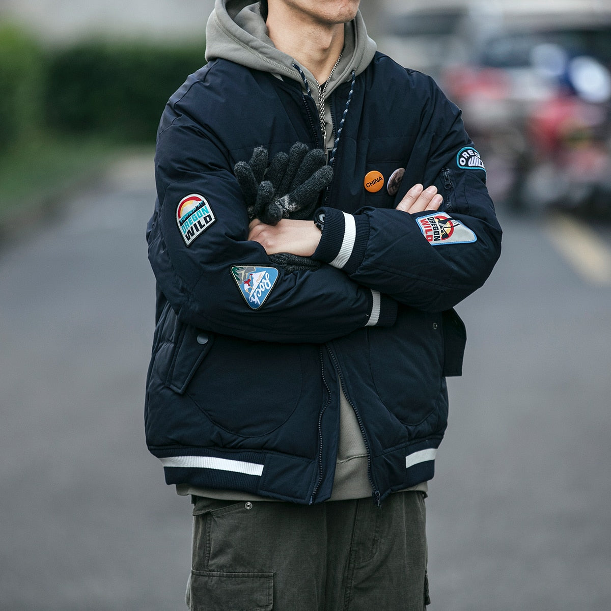 OREGON WILD Rock Patches Bomber Jacket