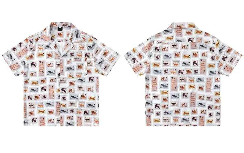 Cozy Tropical Animal Print Vintage Casual Shirt