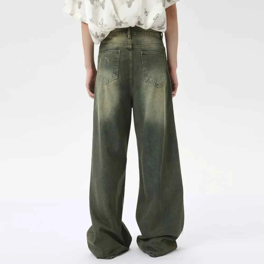 Flexible Vintage Distressed Loose Wide Leg Jeans